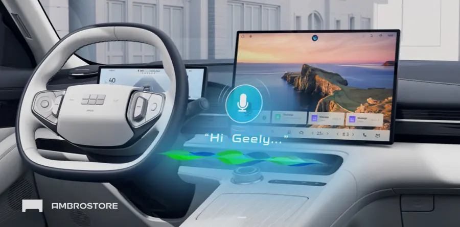 Ambrostore Geely EX5 Milano Auto News Sistema Flyme Infotainment Android Intelligenza Artificiale