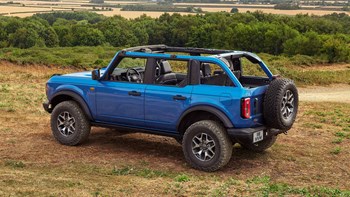 Ford Bronco Parked Offroad With Roof Panels Removed